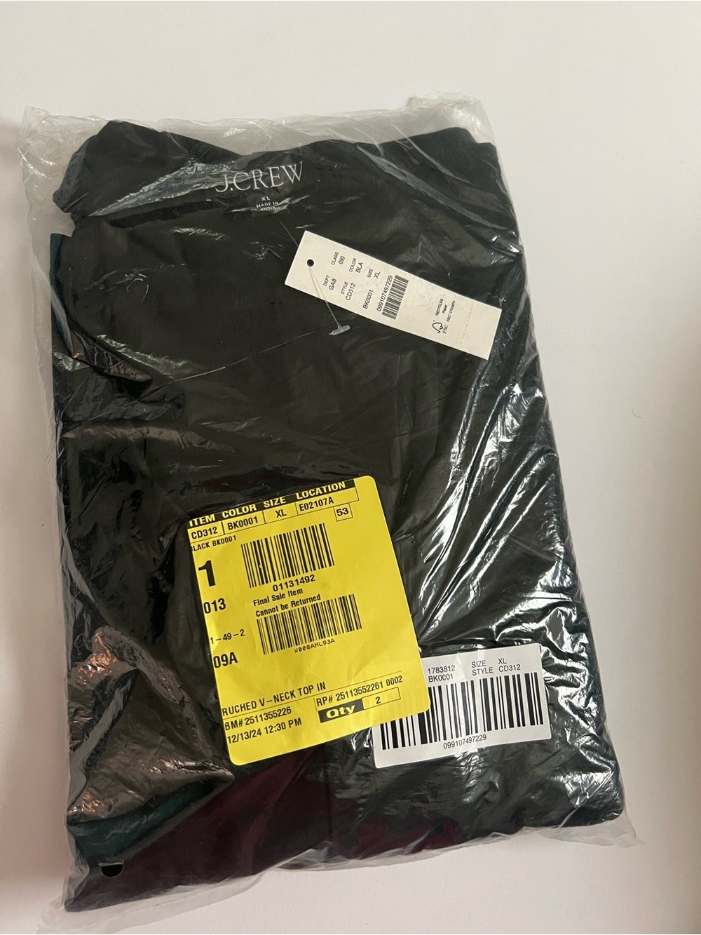 J. Crew Black V-Neck Pullover Top